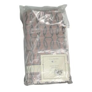 Pottery Barn Baby‎ Amelia Velvet Crib Skirt Dusty Rose Geometric Chain Print